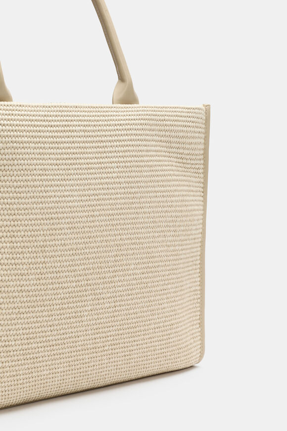 Structured Woven Tote  Warm Sand  hi-res