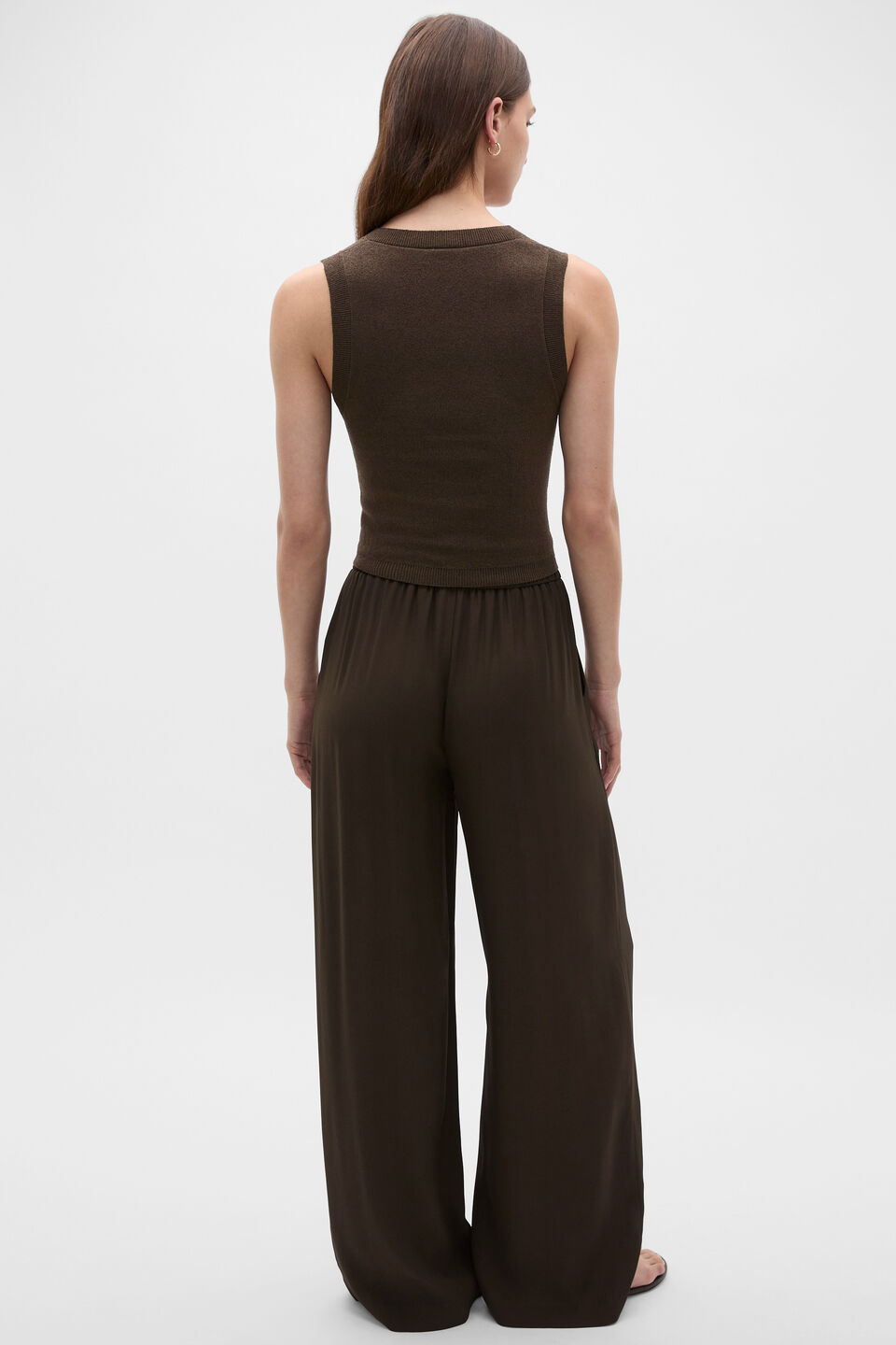 Boucle Knit Tank  Dark Espresso