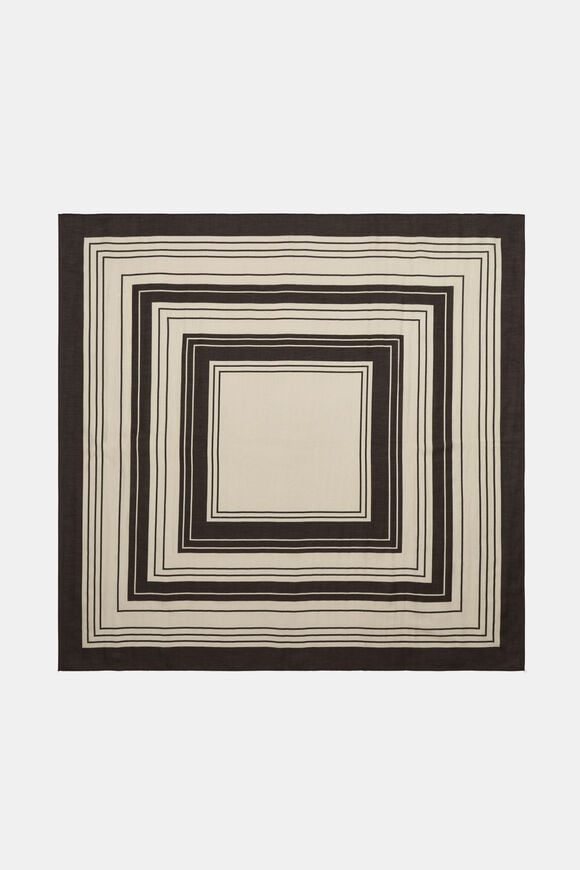 Large Scale Printed Headscarf  Dark Espresso Multi  hi-res