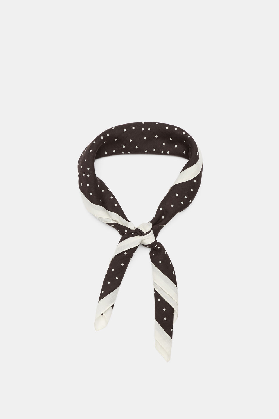 Large Scale Printed Headscarf  Dark Espresso Spot