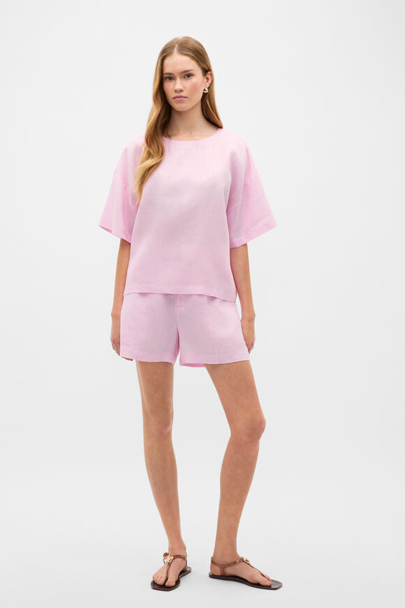 Core Linen Relaxed Tee  Petal Pink  hi-res