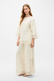 Linen Blend Cutwork Boxy Top  Coconut Cream  hi-res