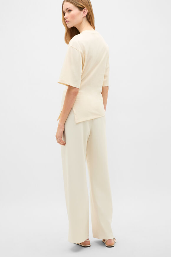 Waisted Asymmetrical Hem Tee  Coconut Cream  hi-res
