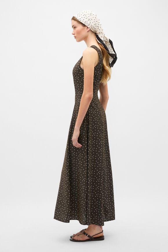 Spot Print Midi Dress  Dark Espresso Spot  hi-res