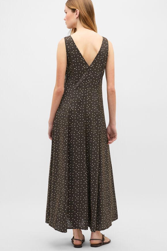 Spot Print Midi Dress  Dark Espresso Spot  hi-res