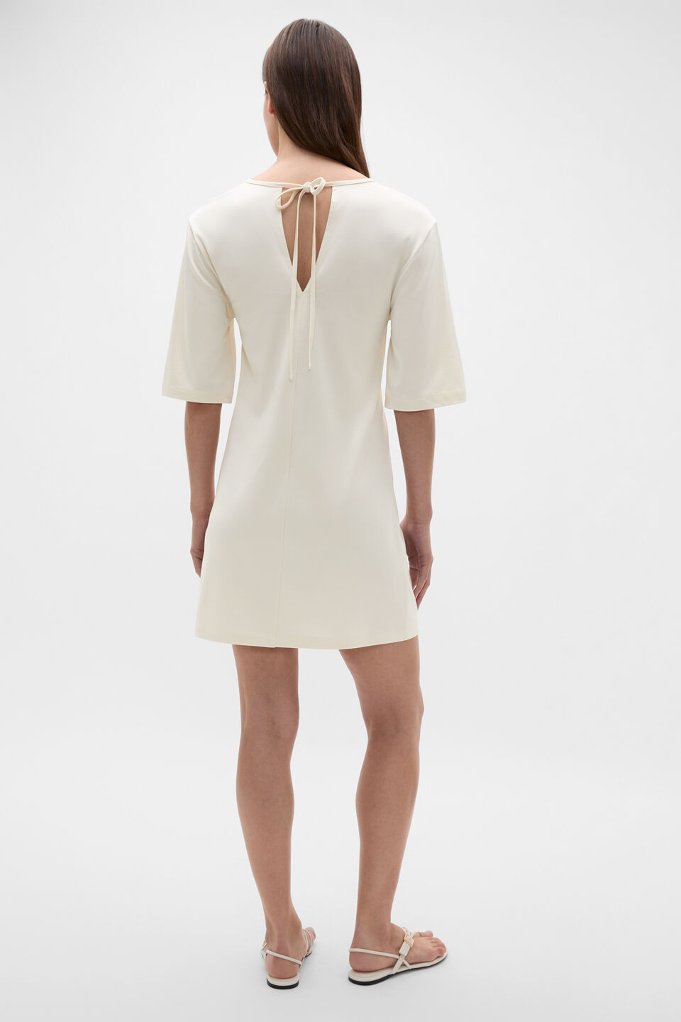 Jersey Tie Back Mini Dress  Coconut Cream