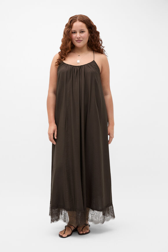Crinkle Lace Full Maxi Dress  Dark Espresso  hi-res