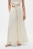 Linen Blend Cutwork Pant  Coconut Cream  hi-res