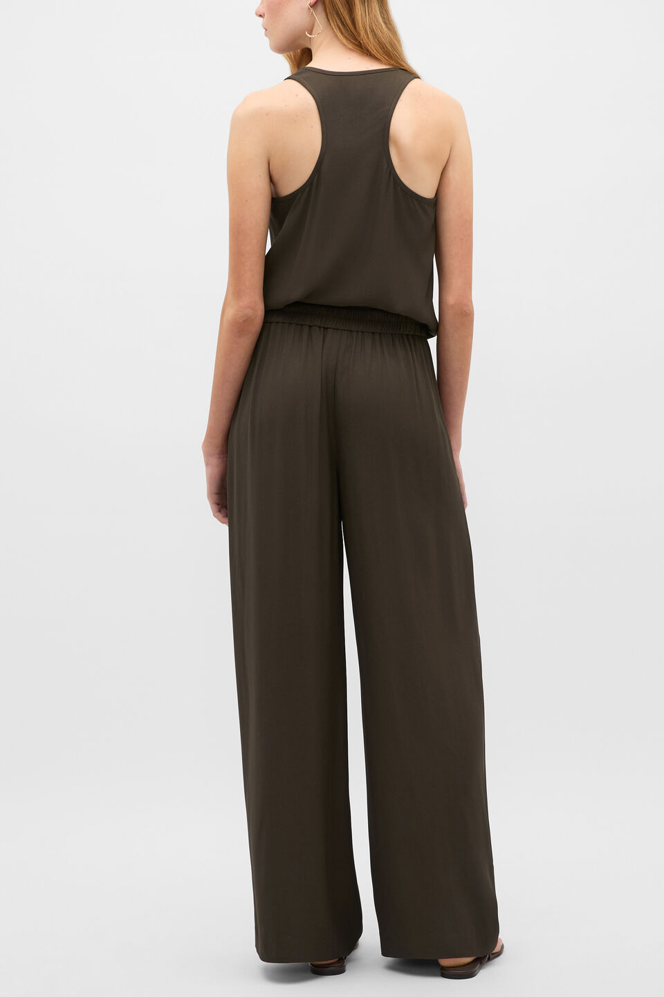 Satin Back Wide Leg Pant  Dark Espresso