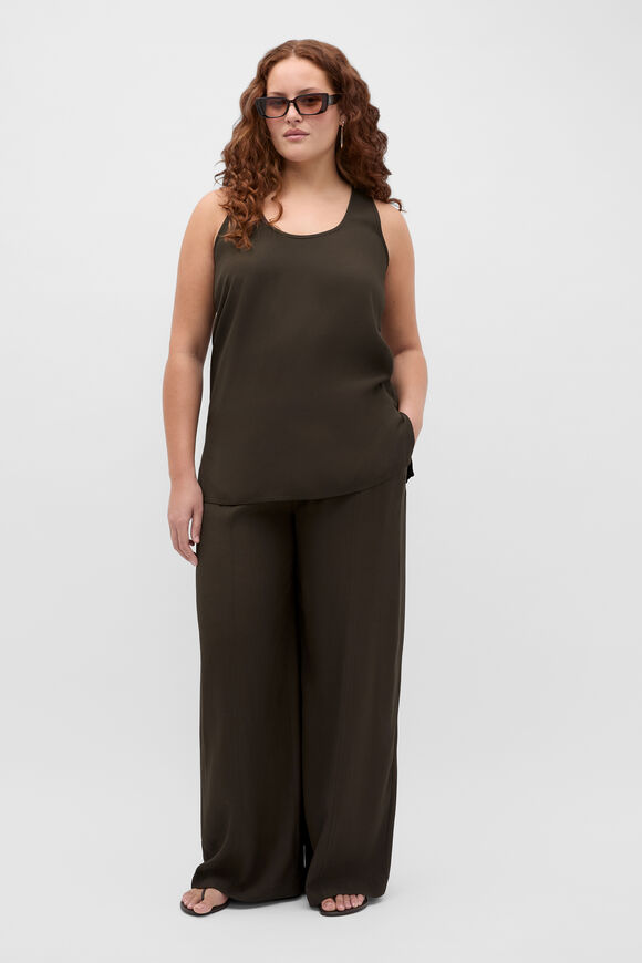 Satin Back Wide Leg Pant  Dark Espresso  hi-res