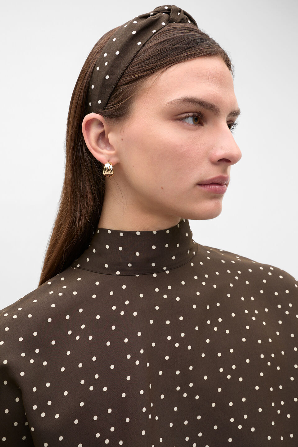 Spot Print Headband  Dark Espresso Spot