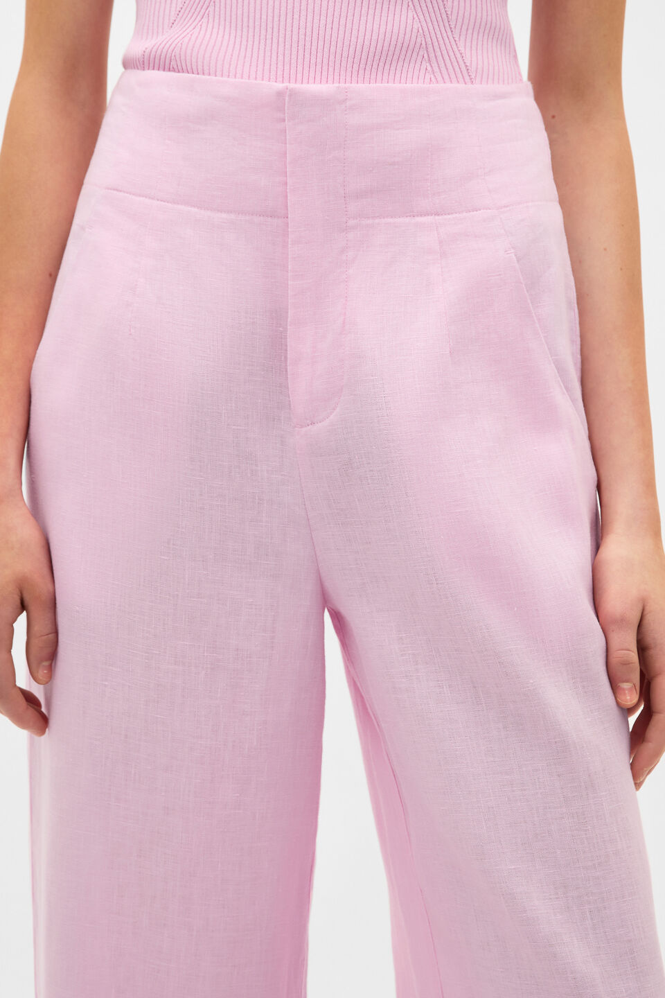 Core Linen Waisted Pant  Petal Pink