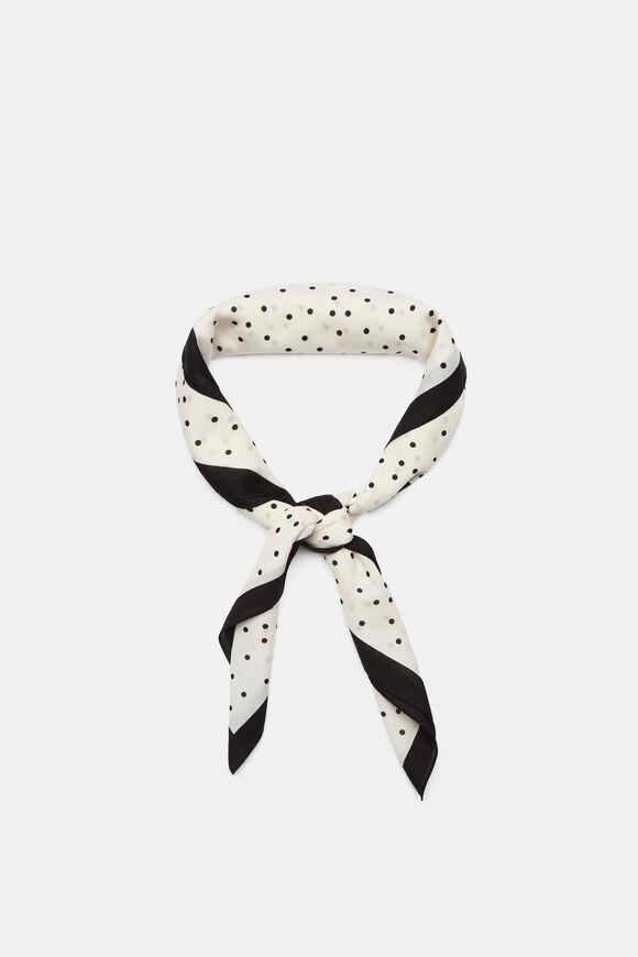 Large Scale Printed Headscarf  Coconut Cream Spot  hi-res