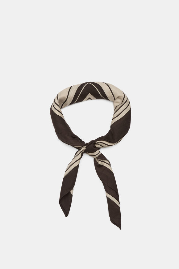 Large Scale Printed Headscarf  Dark Espresso Multi  hi-res