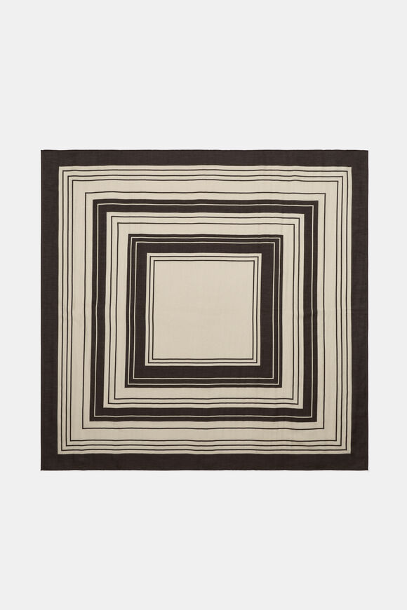 Large Scale Printed Headscarf  Dark Espresso Multi  hi-res