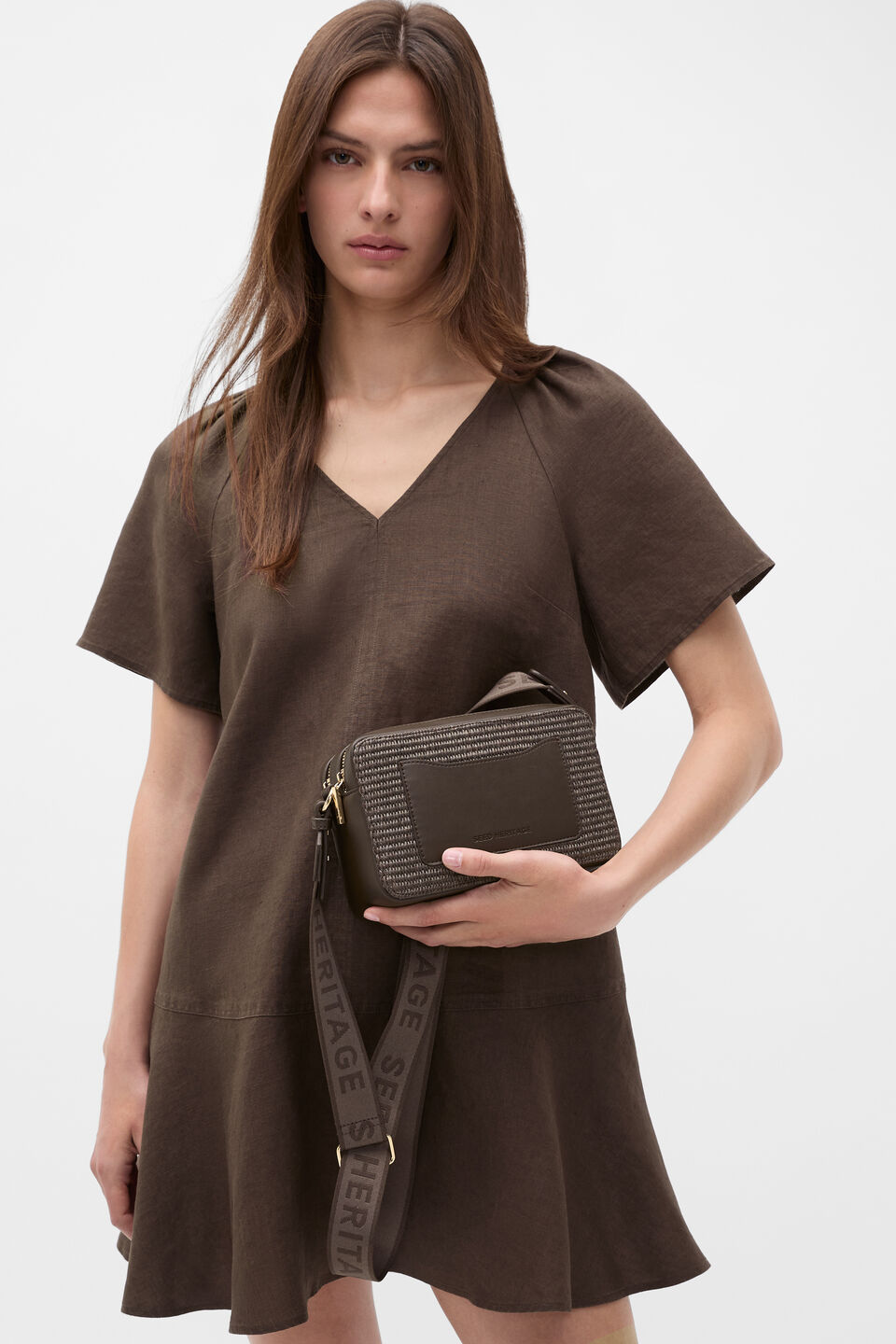 Textured Camera Bag  Dark Espresso