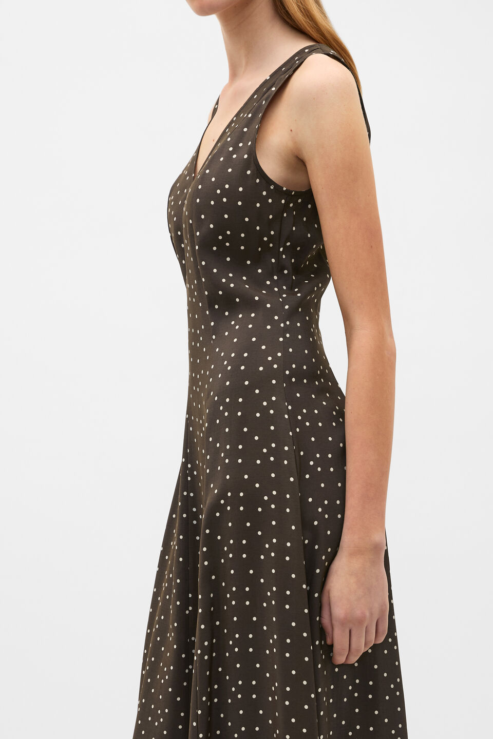 Spot Print Midi Dress  Dark Espresso Spot