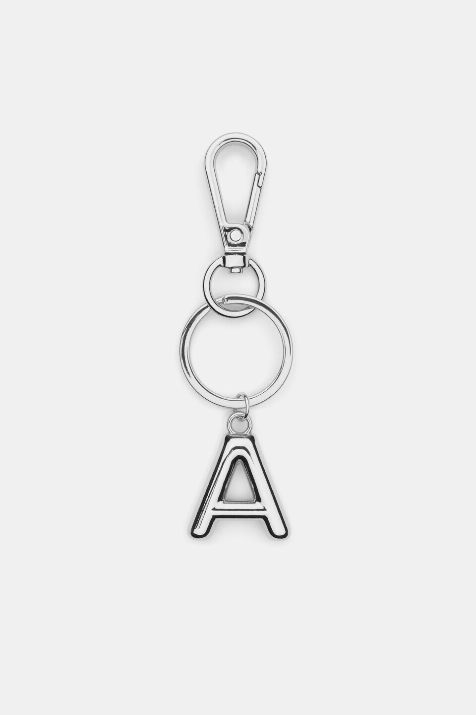 Silver Initial Keyring  A