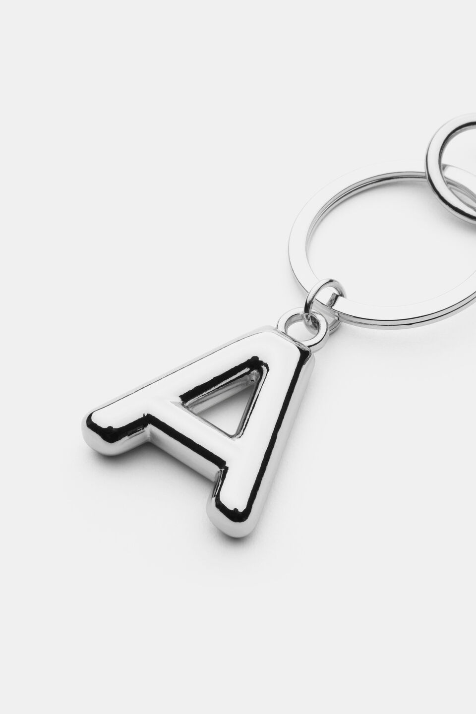 Silver Initial Keyring  A