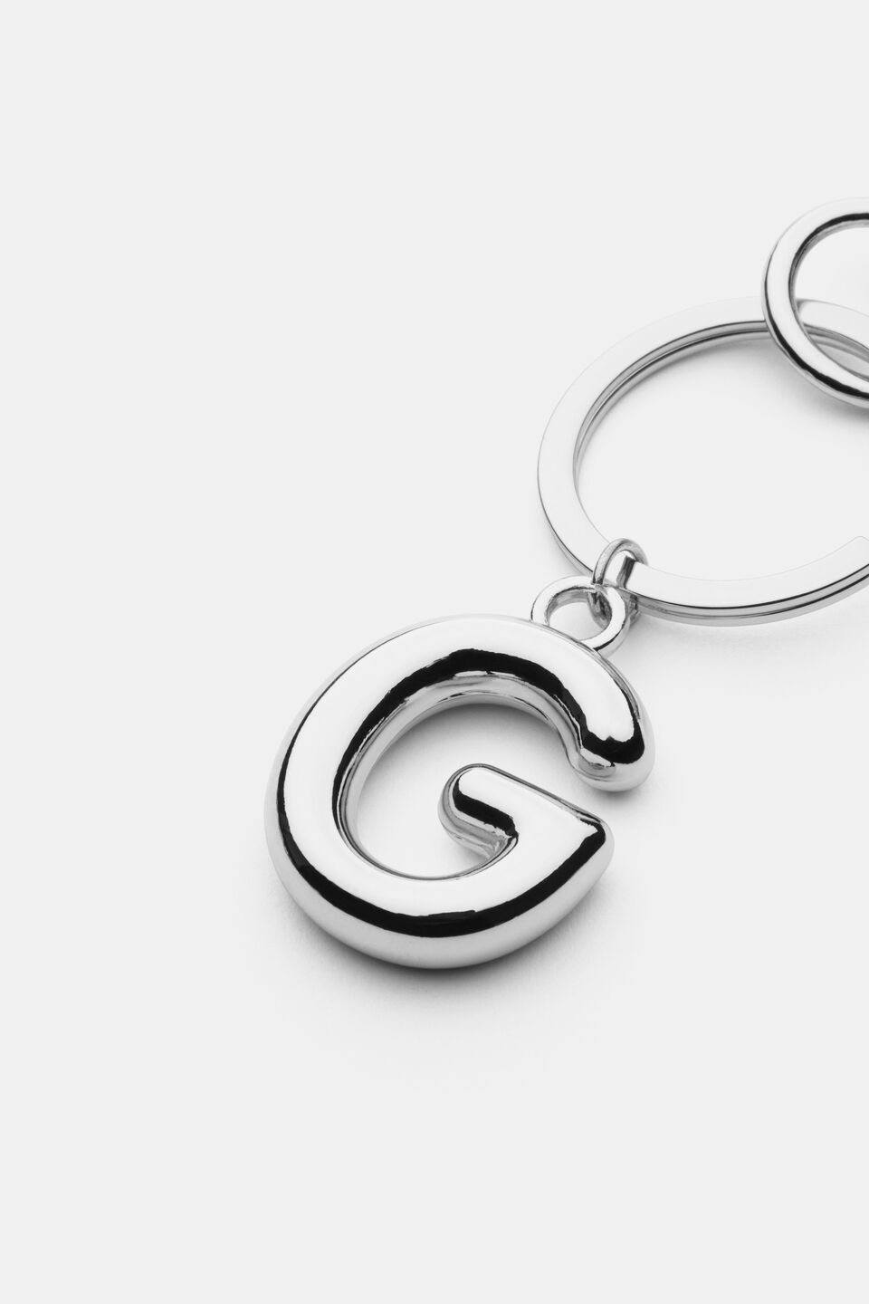 Silver Initial Keyring  G