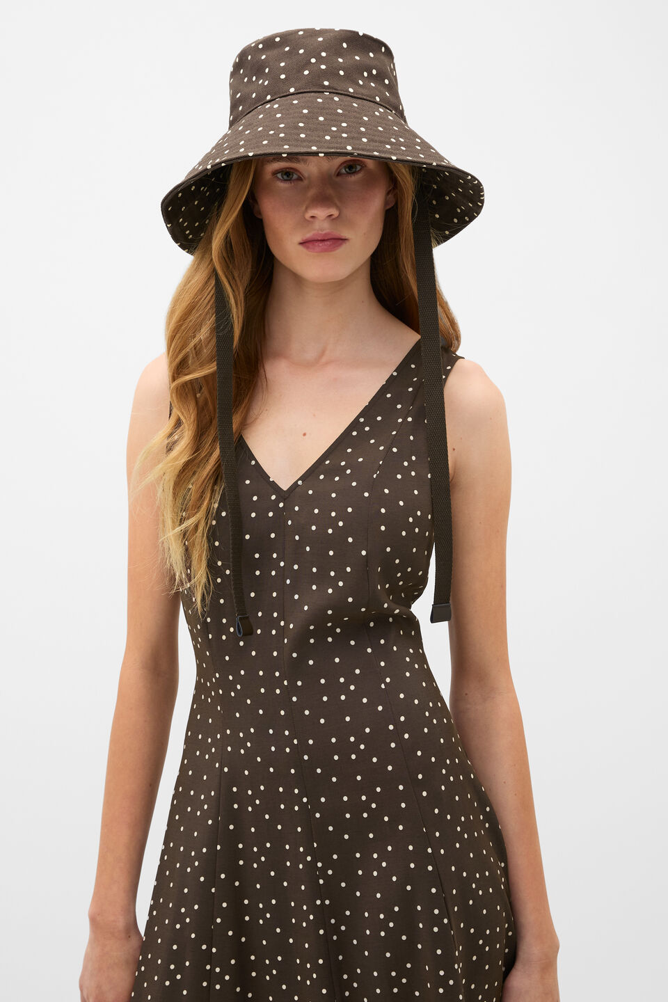 Fabric Bucket Hat  Dark Espresso Spot