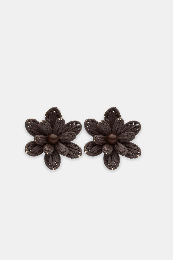 Floral Statement Earring  Dark Espresso  hi-res