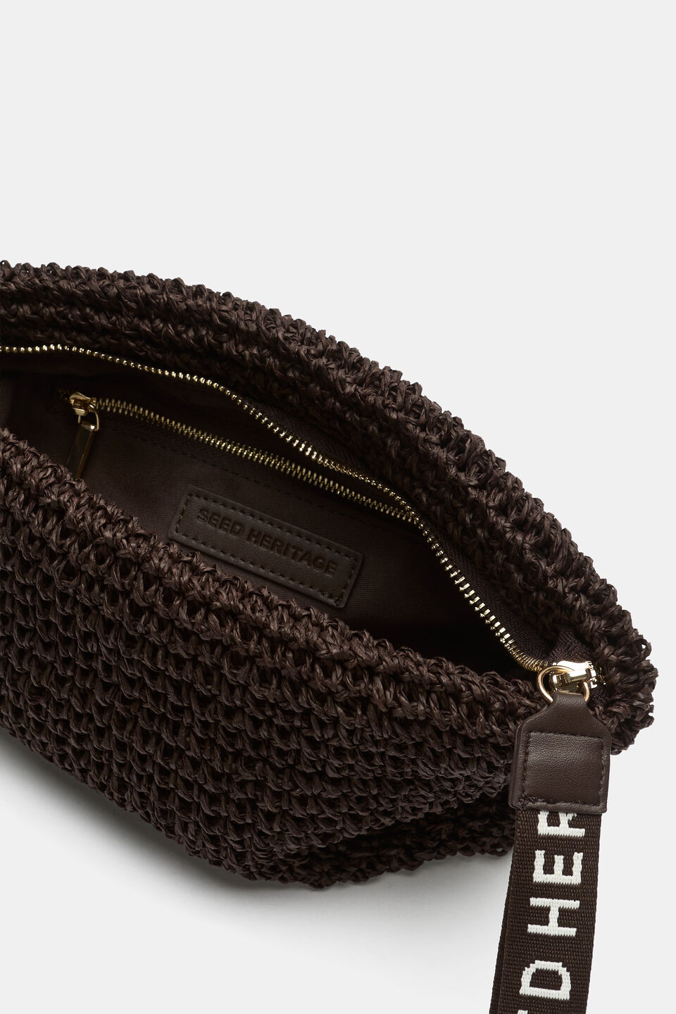 Logo Woven Pouch  Dark Espresso