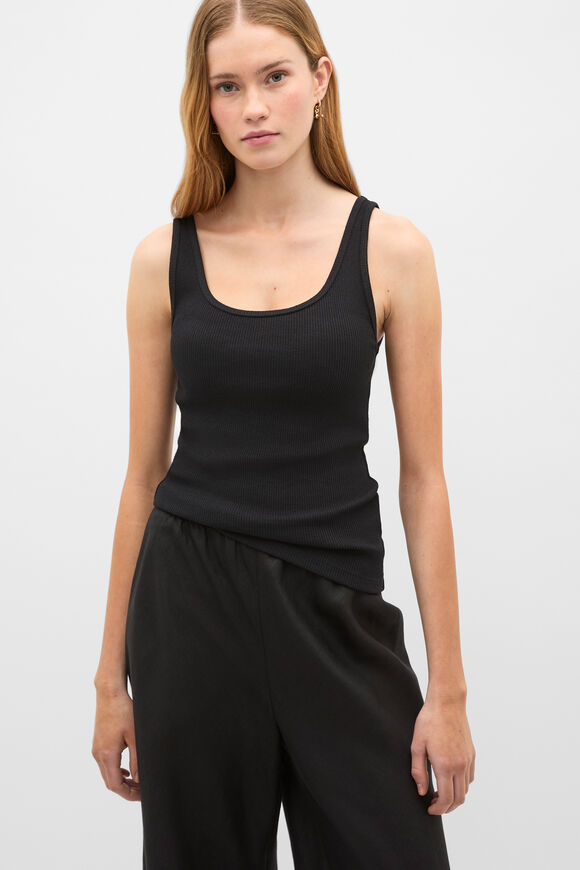 Slub Easy Tank  Black  hi-res