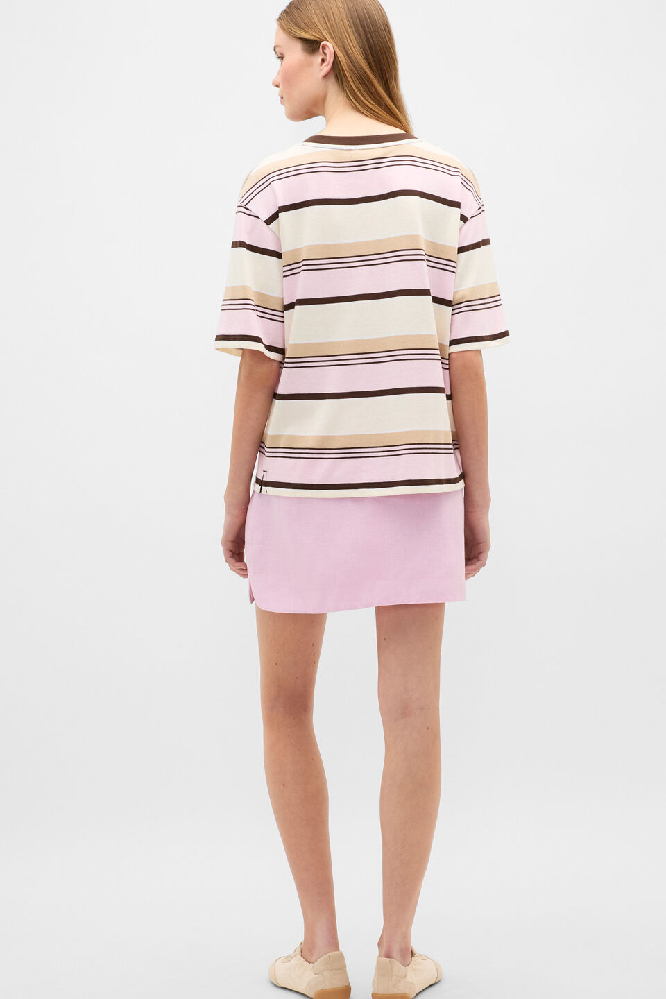 Cotton Stripe Relaxed Tee  Multi Stripe