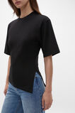 Waisted Asymmetrical Hem Tee  Black  hi-res