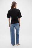 Waisted Asymmetrical Hem Tee  Black  hi-res