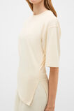 Waisted Asymmetrical Hem Tee  Coconut Cream  hi-res