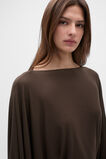 Fine Knit Bubble Sleeve Top  Dark Espresso  hi-res