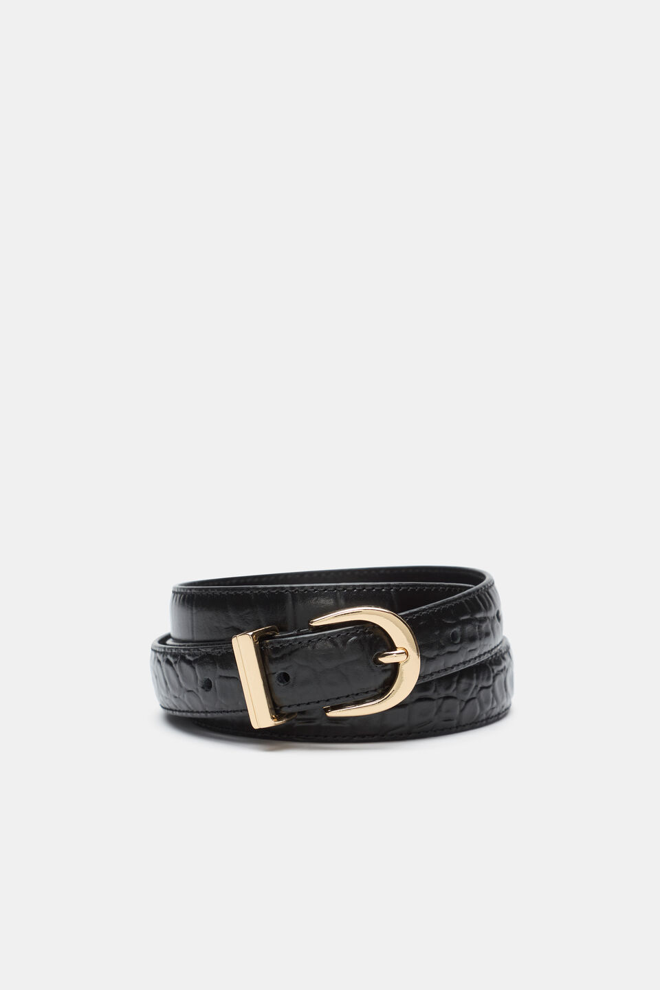 Raven Metal Keeper Belt  Black Croc