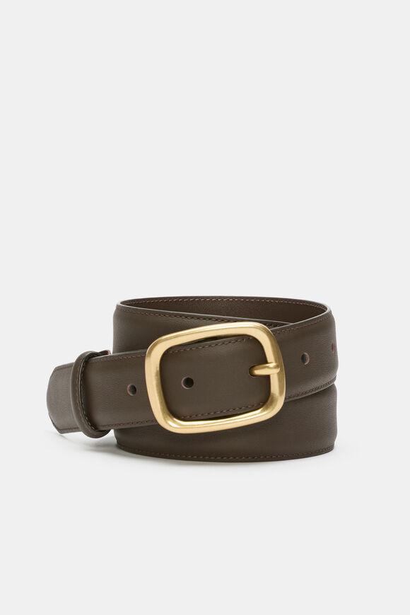 Charlotte Leather Belt  Chocolate Gold  hi-res