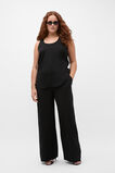 Satin Back Longline Tank  Black  hi-res