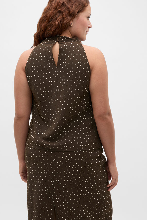 Spot Print Halter Top  Dark Espresso Spot  hi-res