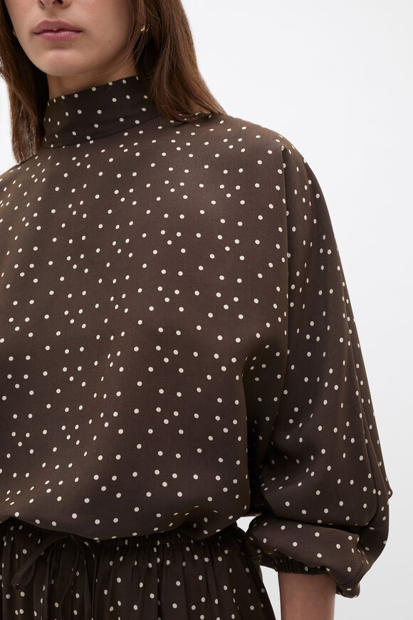 Spot Print Blouse  Dark Espresso Spot  hi-res
