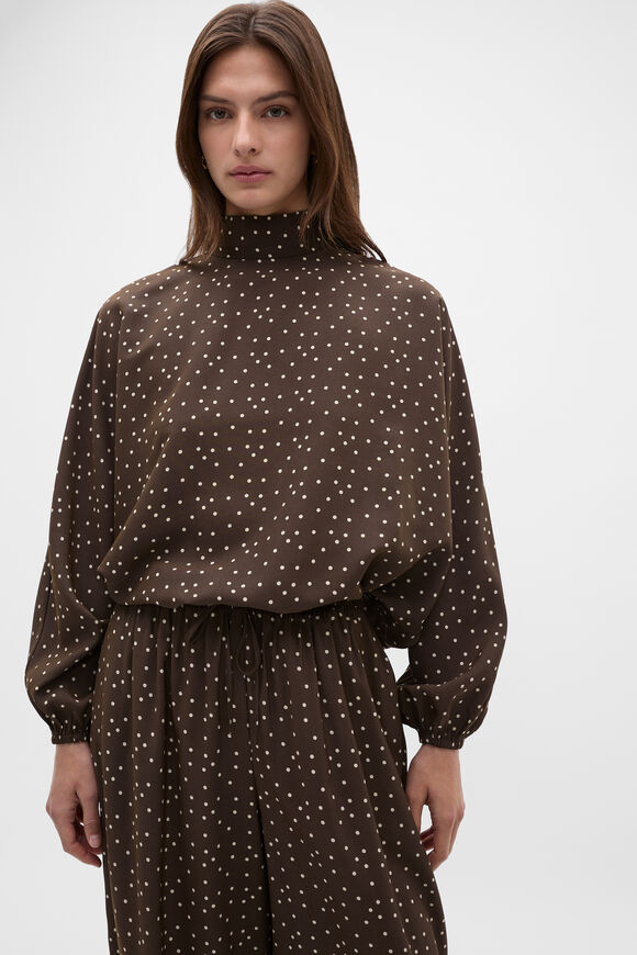 Spot Print Blouse  Dark Espresso Spot  hi-res