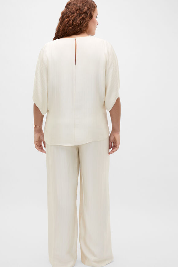 Self Stripe Batwing Top  Coconut Cream  hi-res