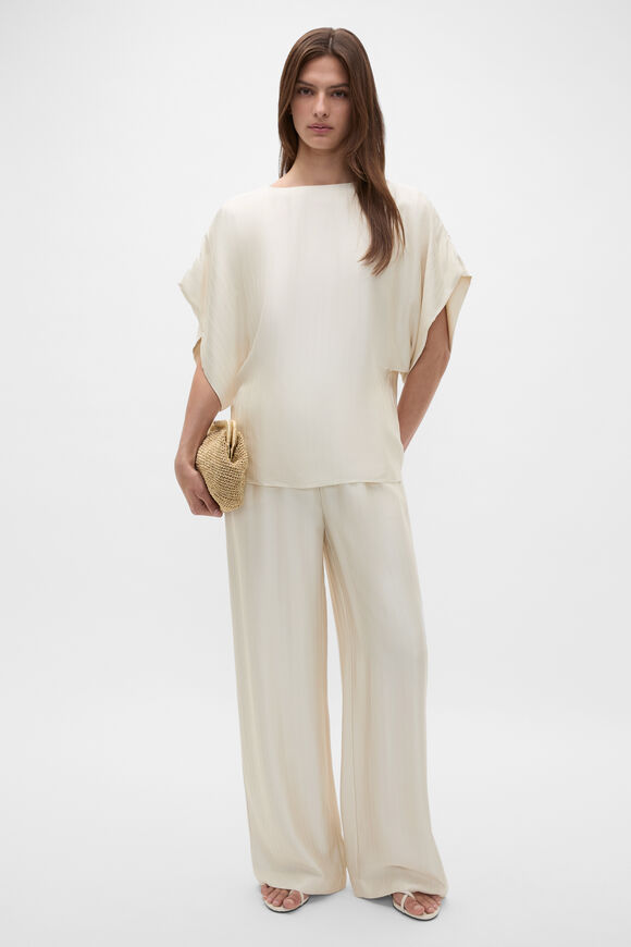 Self Stripe Batwing Top  Coconut Cream  hi-res