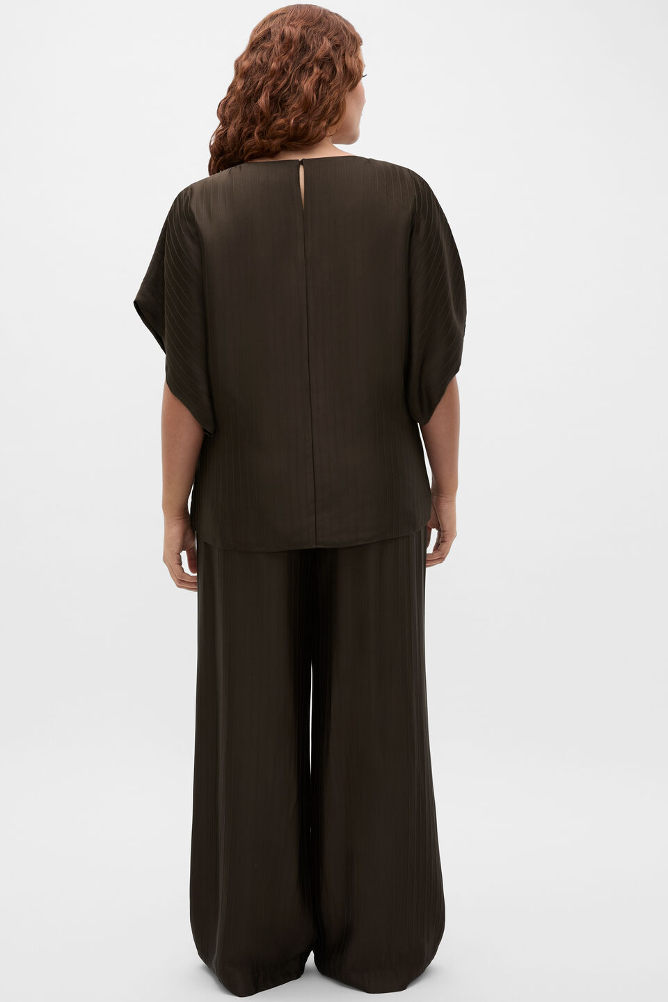 Self Stripe Batwing Top  Dark Espresso