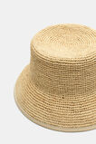 Trim Detail Raffia Bucket Hat  Warm Sand  hi-res