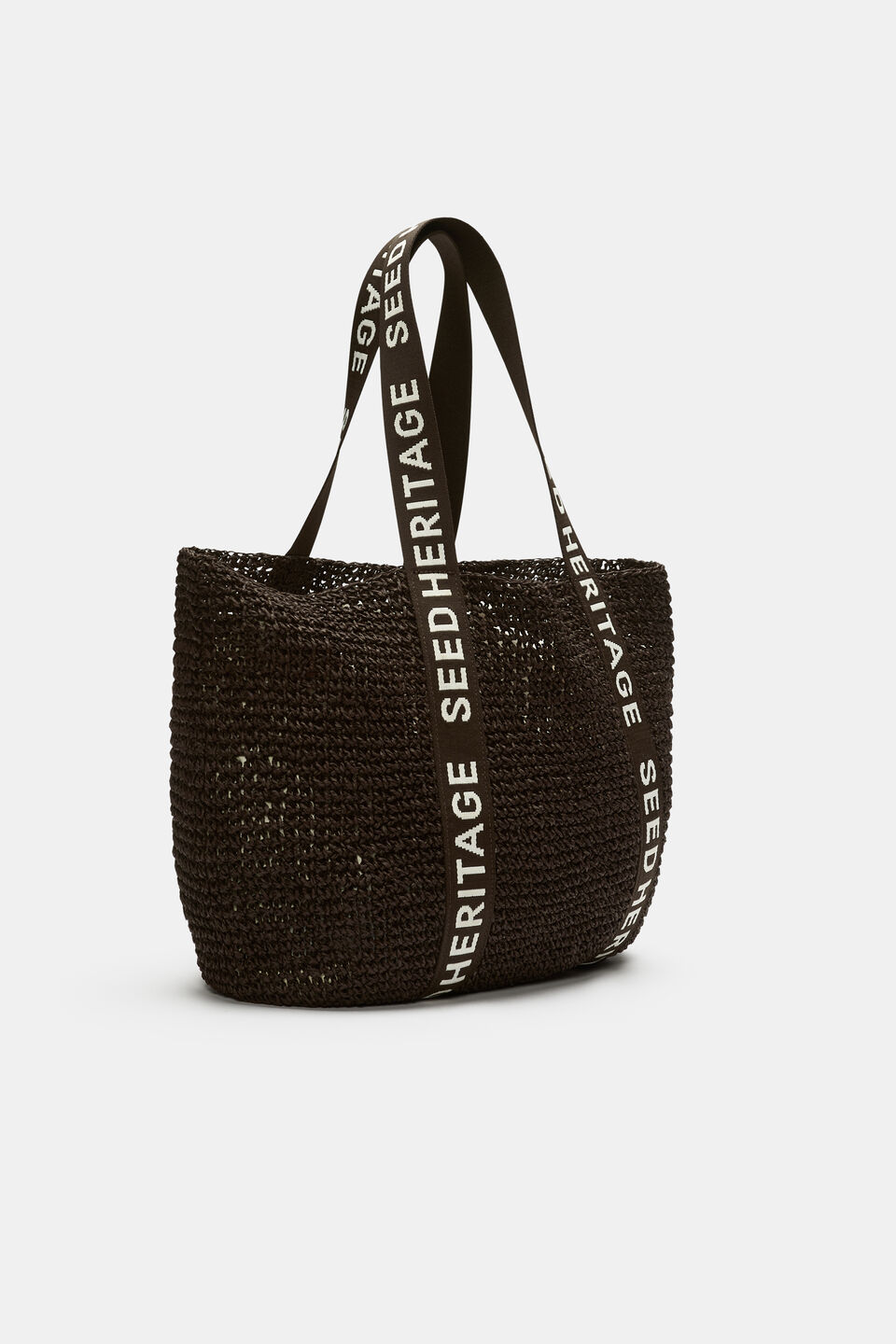 Logo Woven Tote  Dark Espresso