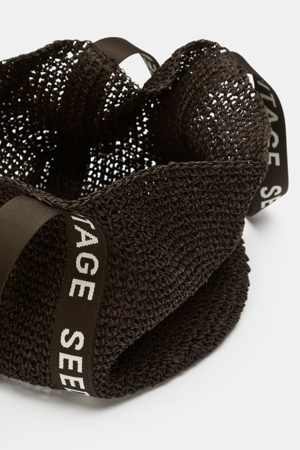 Logo Woven Tote  Dark Espresso