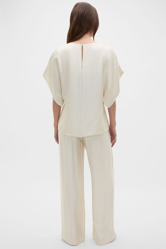 Self Stripe Batwing Top  Coconut Cream  hi-res