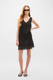 Linen Blend Cutwork Mini Dress  Black  hi-res