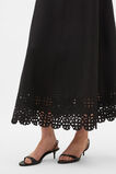 Linen Blend Cutwork Midi Dress  Black  hi-res