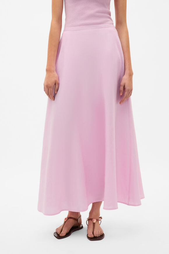 Core Linen Midi Skirt  Petal Pink  hi-res