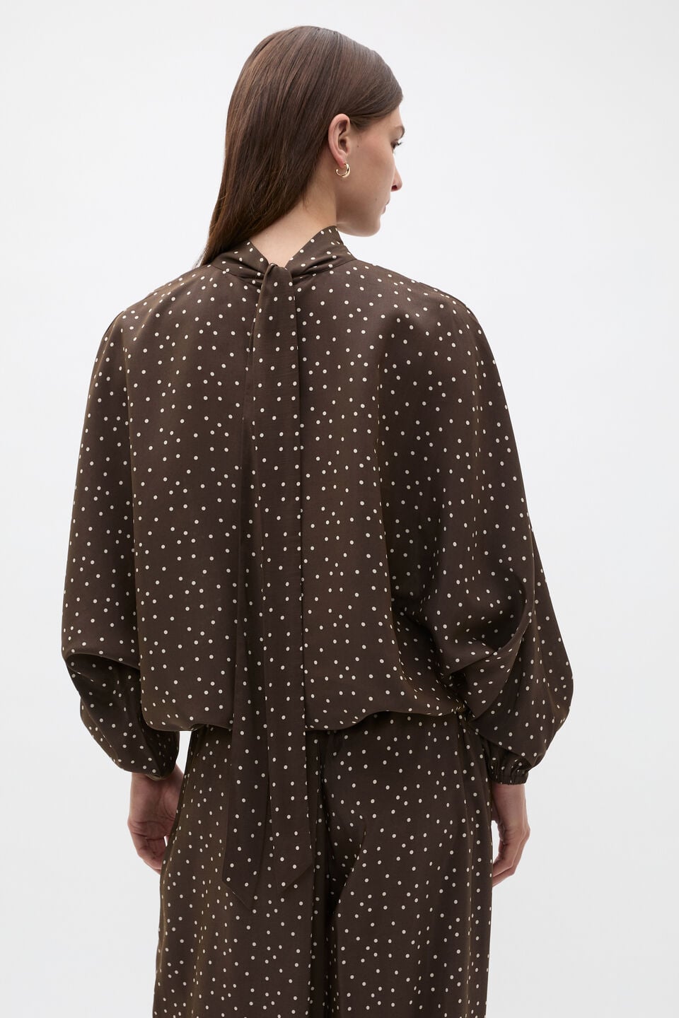 Spot Print Blouse  Dark Espresso Spot